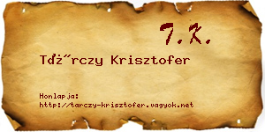 Tárczy Krisztofer névjegykártya